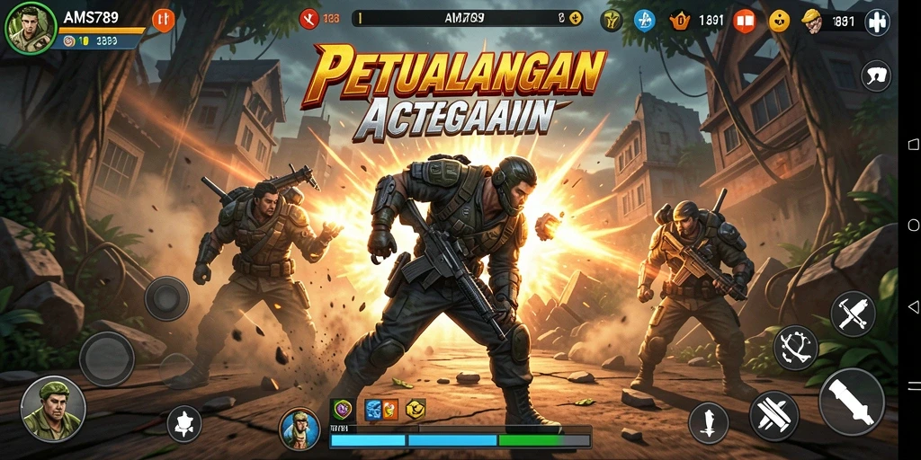 Tangkapan layar menampilkan aksi mendebarkan dalam AMS789.