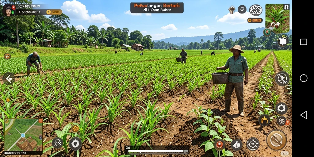 Tampilan gameplay menarik dari C7890 yang menunjukan aktivitas bertani.