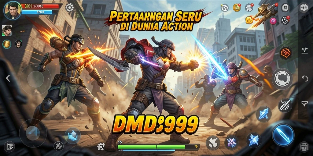 Tampilan gameplay DMD999 yang mendebarkan dan penuh aksi.