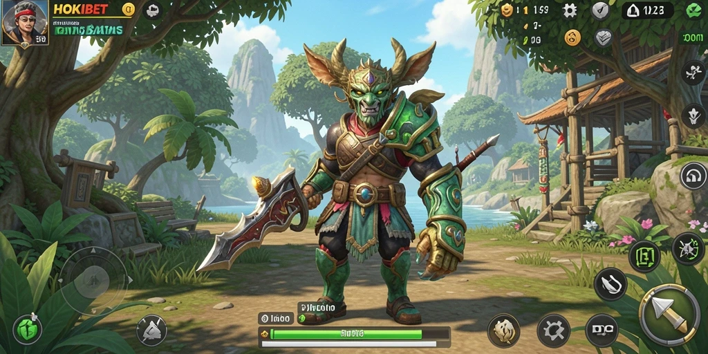 Screenshot gameplay HOKIBET menunjukkan eksplorasi dunia terbuka yang luas.