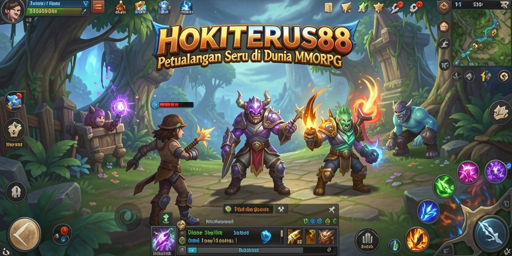 Tangkapan layar gameplay <strong>HOKITERUS88</strong> menampilkan pertarungan epik di dunia fantastis.