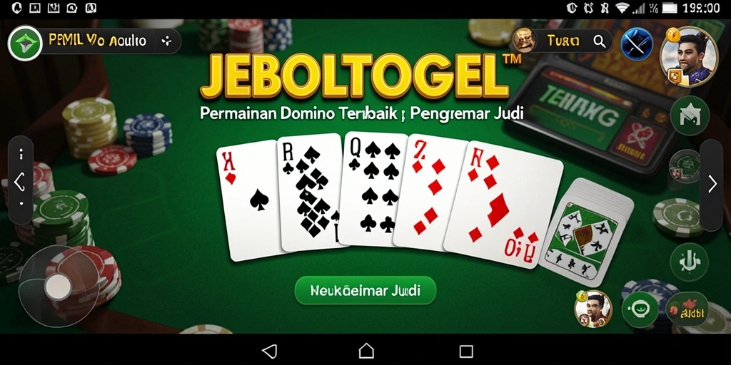 Tampilan gameplay seru di JEBOLTOGEL dengan suasana permainan Domino.