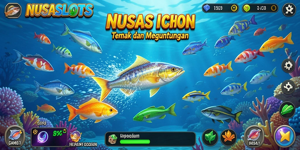 Tampilan gameplay NUSASLOTS dengan aksi tembak ikan yang seru.