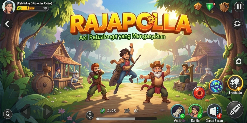 Gameplay dinamis RAJAPOLA dengan aksi seru.